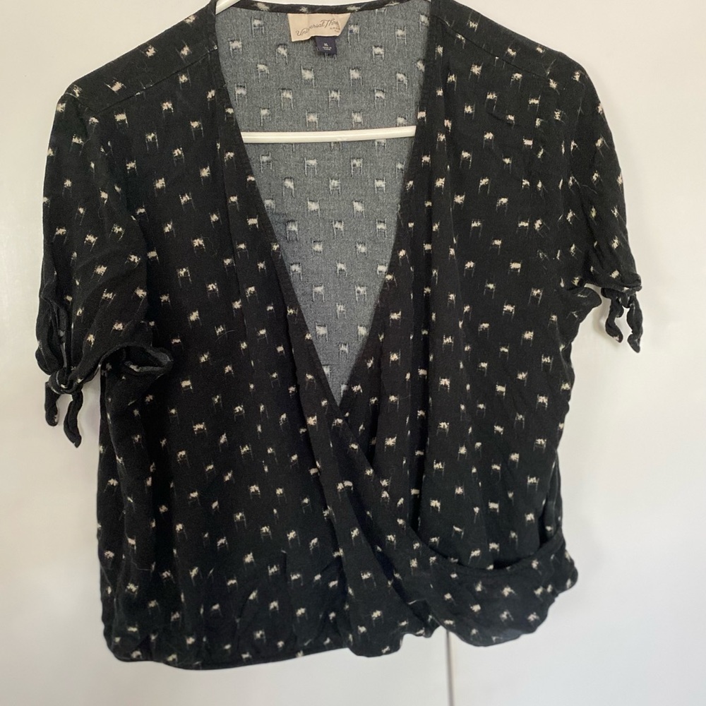 Cotton V neck blouse